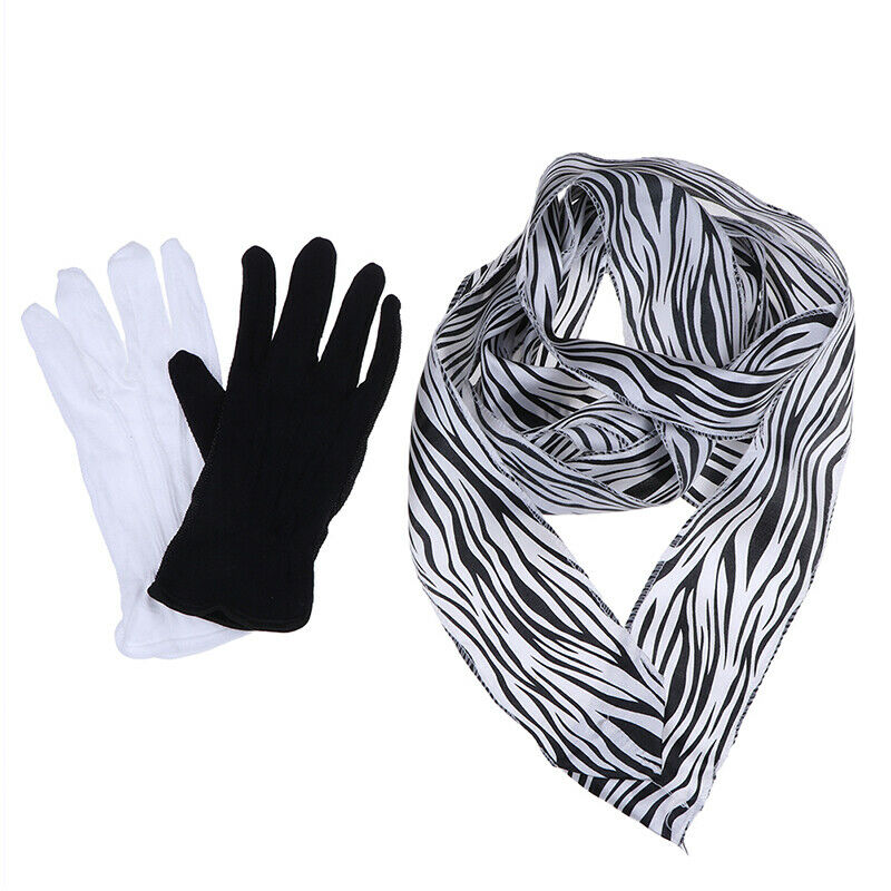 Black White Gloves To Stripe Silk Scarf Magic Tricks Magic Props ToysJCAU.l8