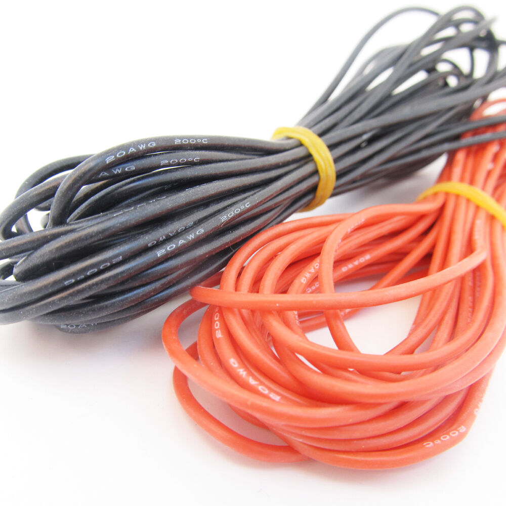 20M/66ft R+B 20AWG Flexible Soft Silicone Wire Tin Copper RC Electronic Cable