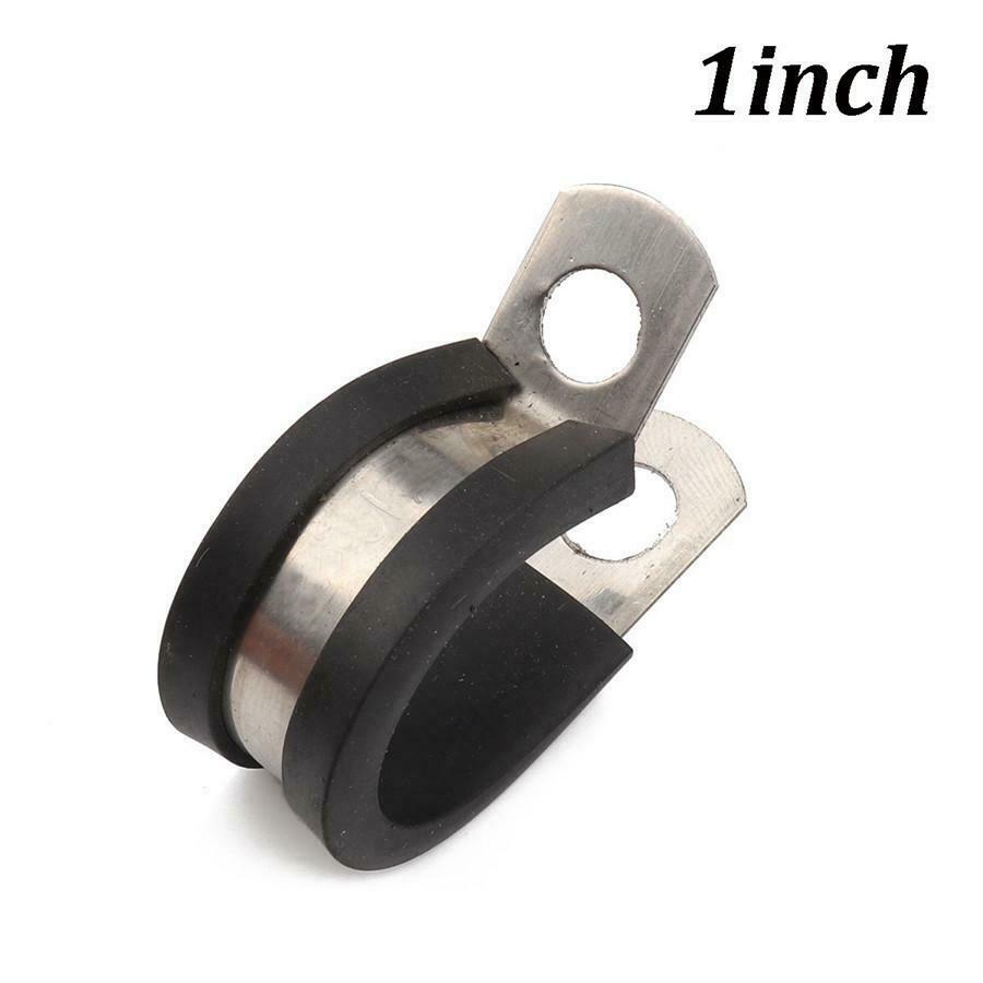 20Pcs 1Inch Stainless Steel Cable Clamp Rubber Cushioned Metal Insulated Clamp