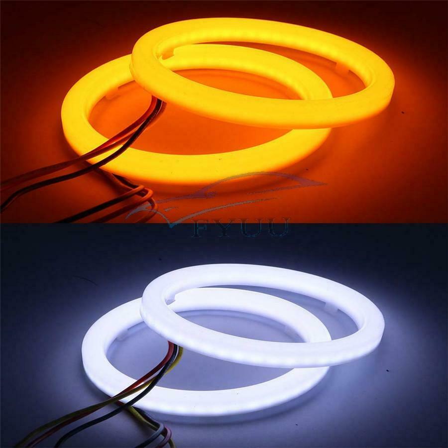 2Pcs Car 60MM LED Angel Eyes Halo Rings Headlight DRL Daytime Running Lights 12V