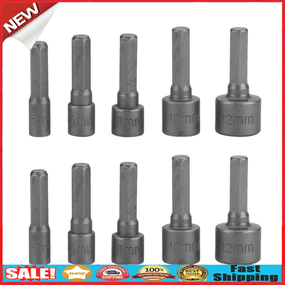 14pcs Strong Sleeve Wrench Hexagonal Handle Screw Sleeve Pneumatic Bits @