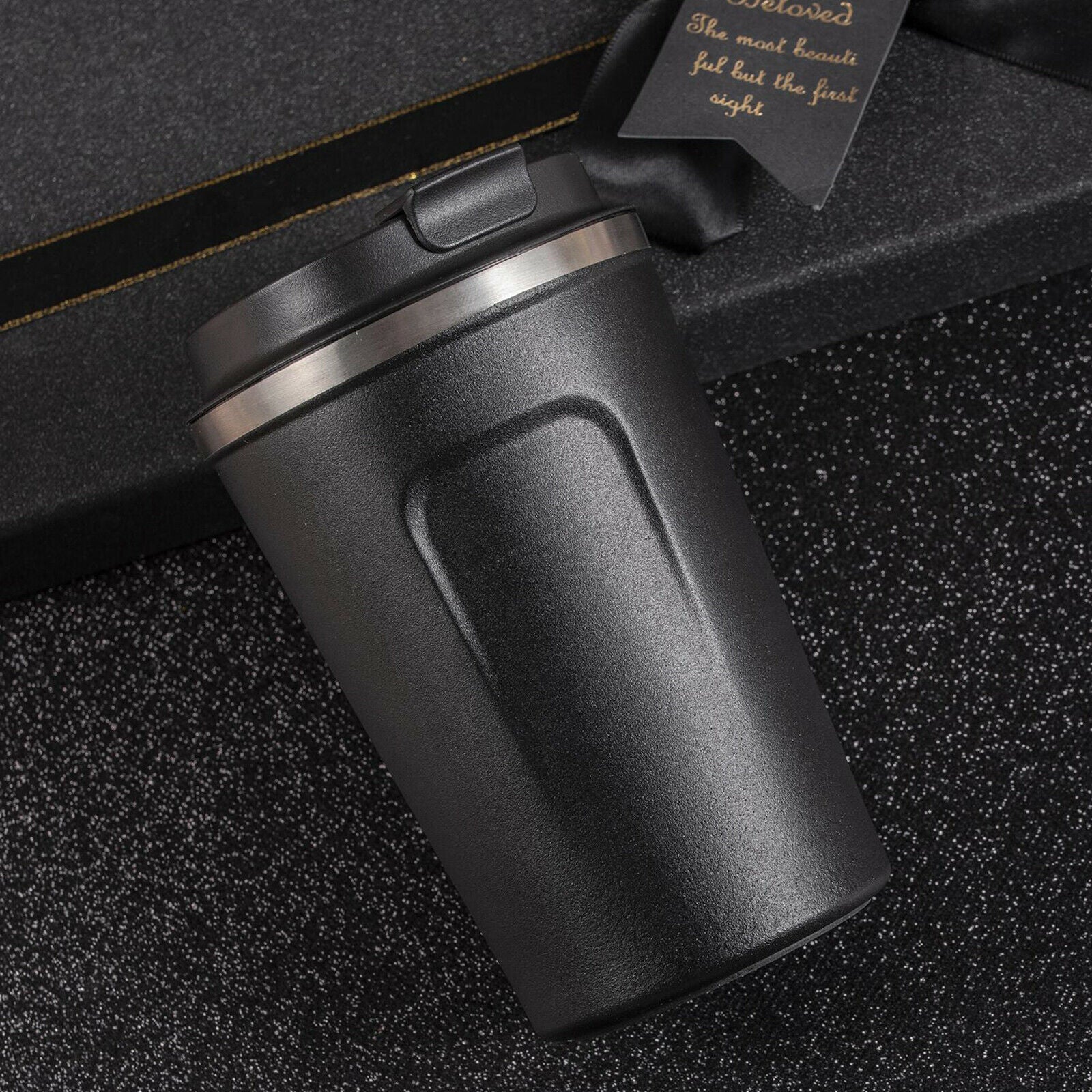 Coffee Mug w/ Folding Coffee Dripper Cone Pour Over Coffee Maker Black