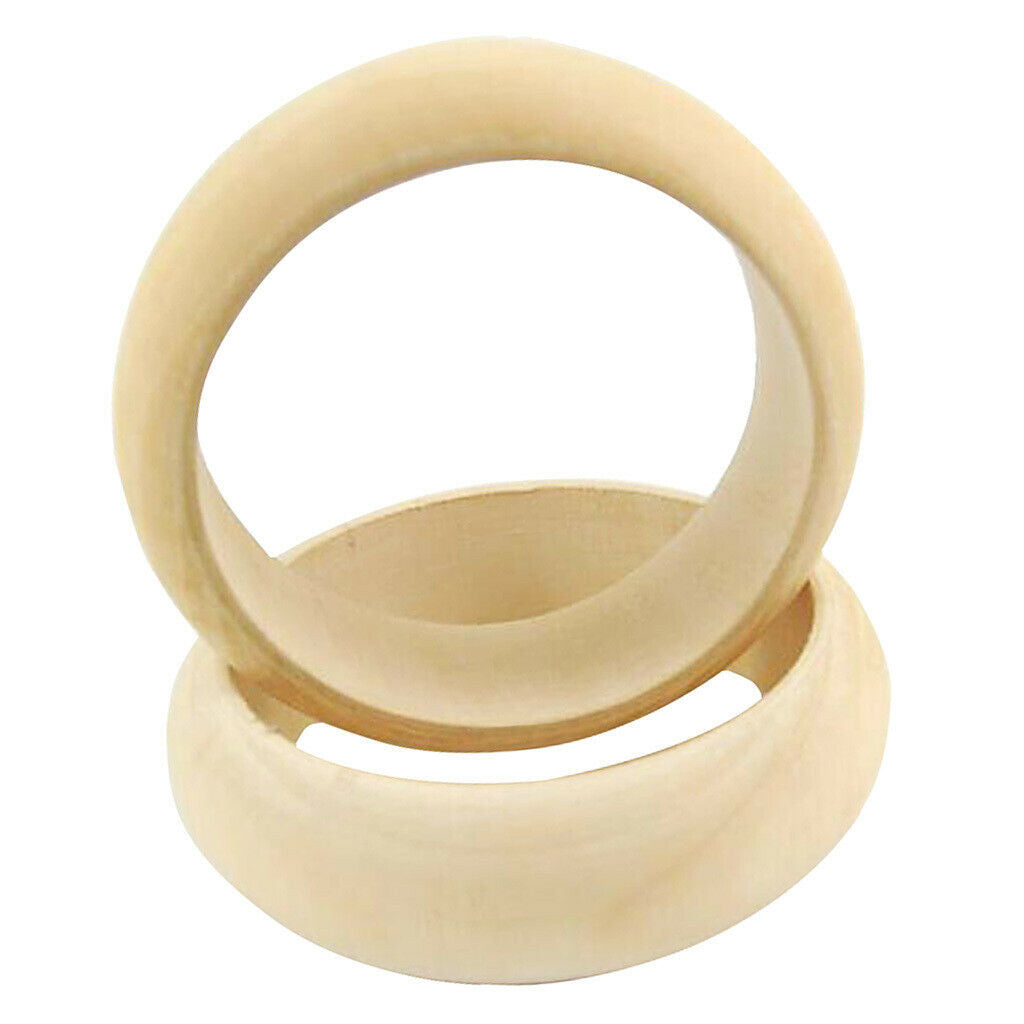 2Pcs Wood Wooden Bangle Unfinished Bracelet DIY Jewelry Making Crafts 70mm