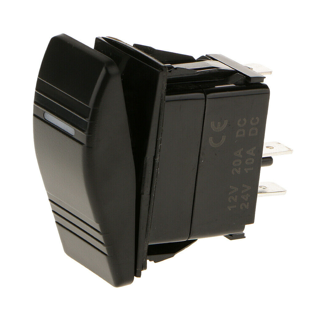 12v 20A 3PIN SPST ON-OFF Marine Rocker Switche Waterproof w/ LED Lamp White