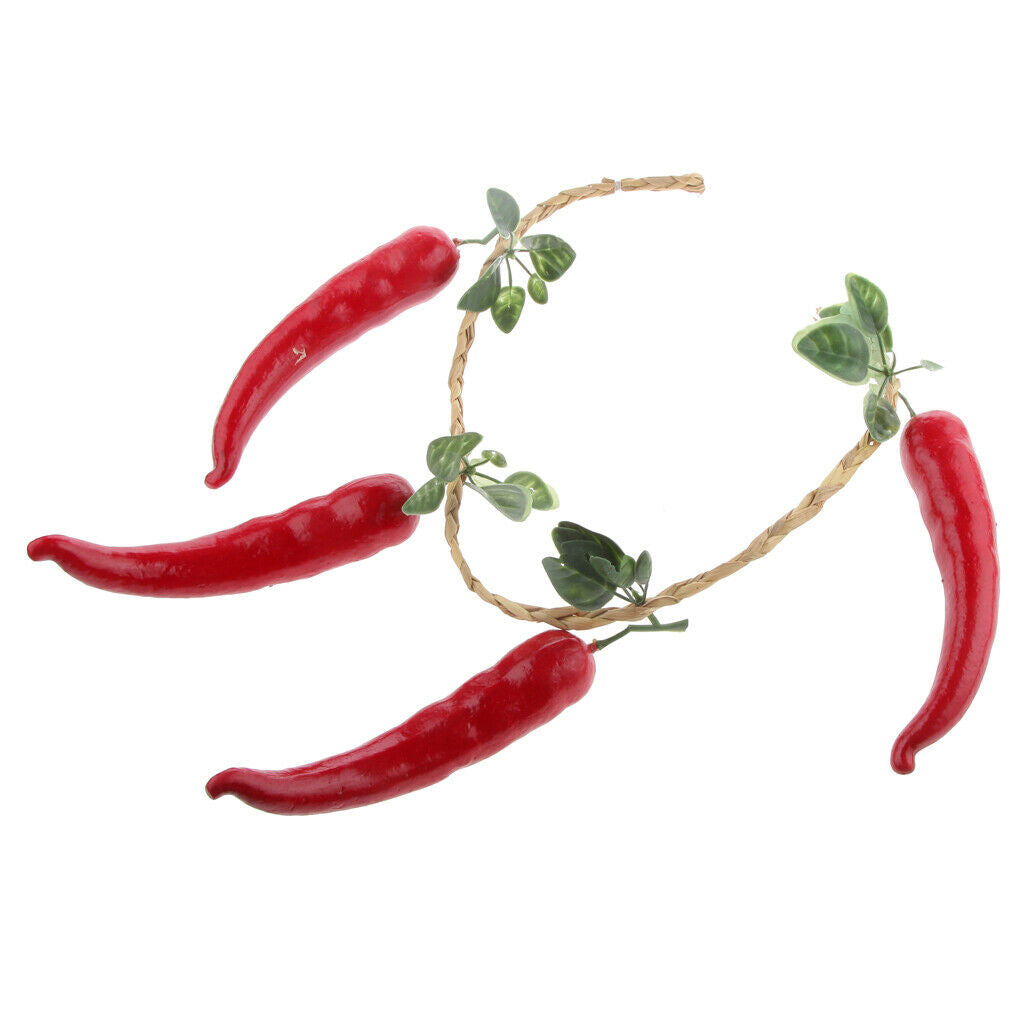 Chili Pepper Photography Props Restaurant Home Decoration 4pcs / String