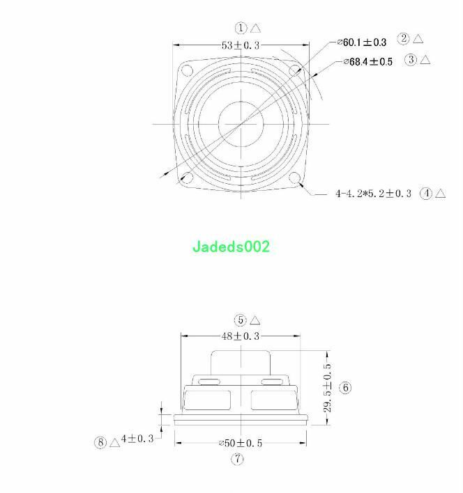 2pcs 52mm 4Ω 6W full-range speakers 4ohm PU edge loudspeaker HiFi Audio Parts