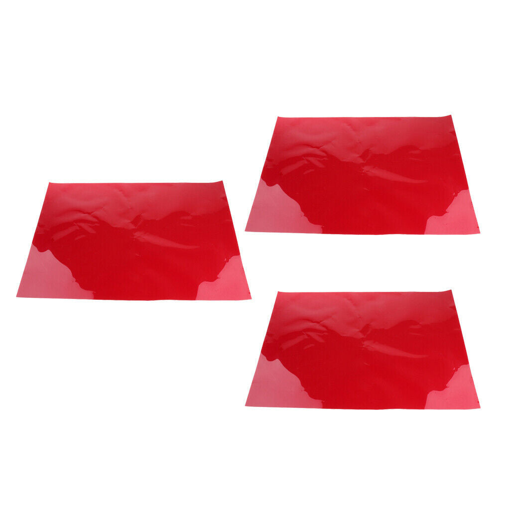 3× DEEP RED Lighting Filter Colour Effects Gel for Theater DJ Party