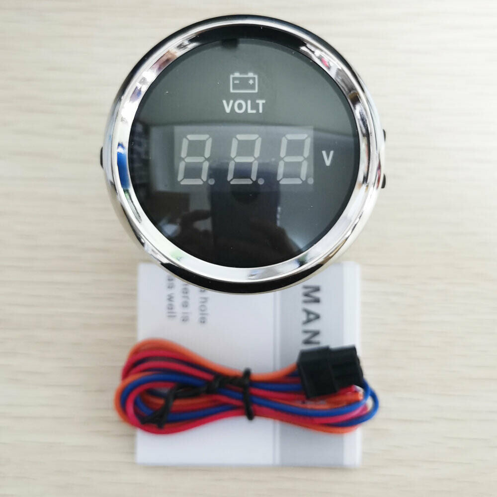 52mm 2'' digital volt meter gauge 8-32V for Car truck motorcycle universal black