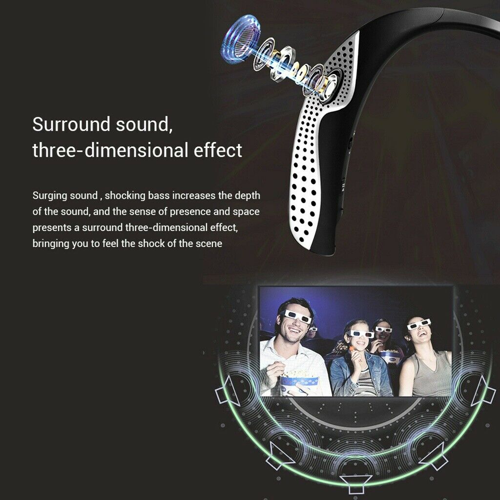Wireless Headphones Bluetooth Speaker Neckband Headsets w/Mic In Ear Earbuds