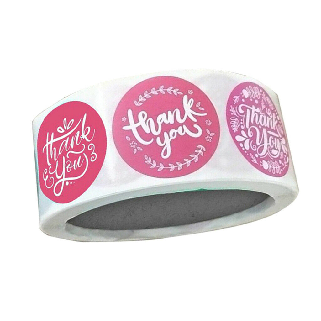 500x Thank You Sealing Stickers Floral Paper Labels DIY 1 inch Red