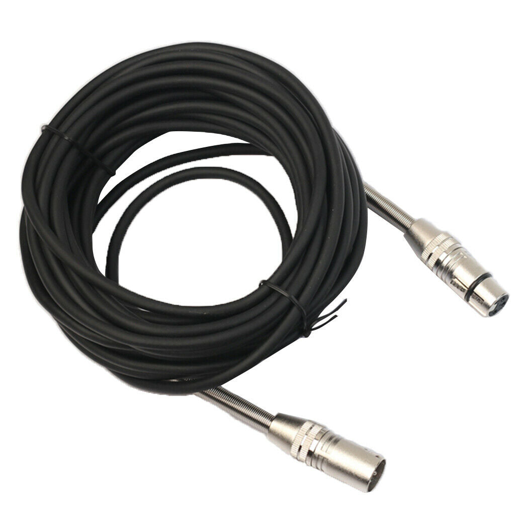 3 Pin Audio Extension XLR Male to Female Microphone Lead Cable Black 10m