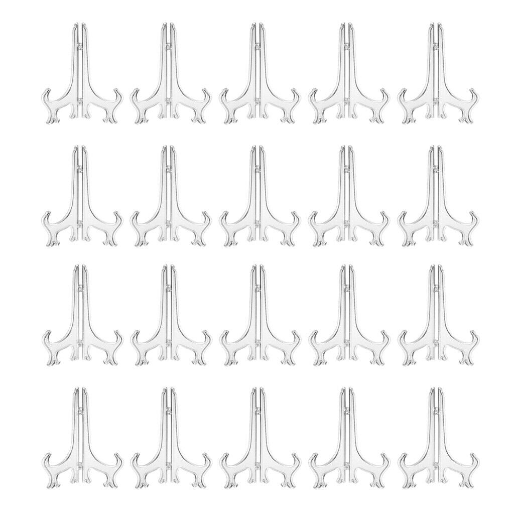 80x Plastic Decorative Plate Holder Picture Frame Stand Easel Display Stand 3"