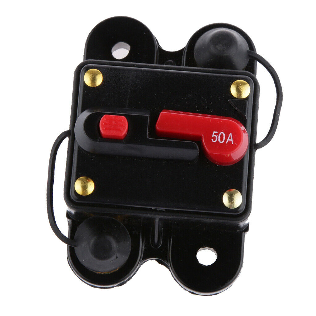 Manual Reset Breaker Car Stereo Tester Reset Switch Fuse Holder, 50A
