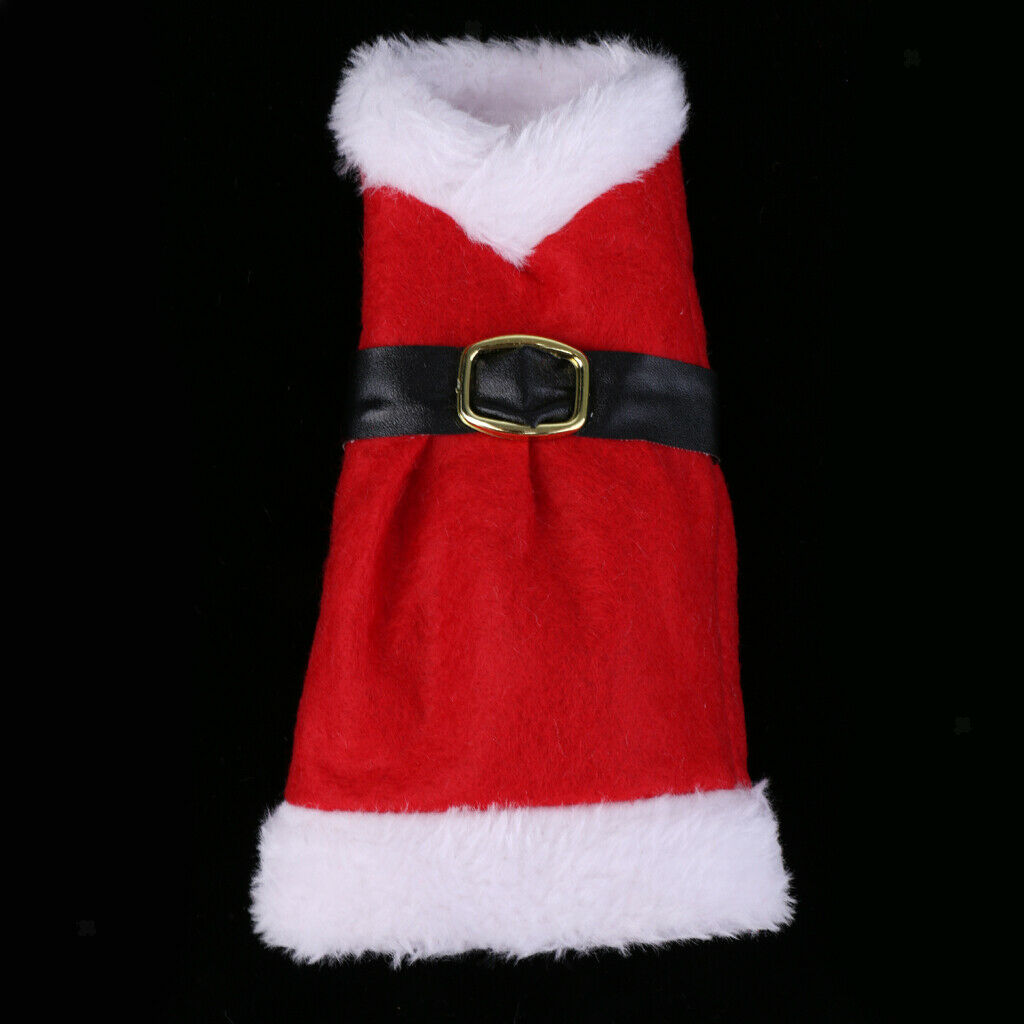 Red Christmas Dress Wine Bottle Cover Gift Wrapping Bag Table Ornament 18 cm