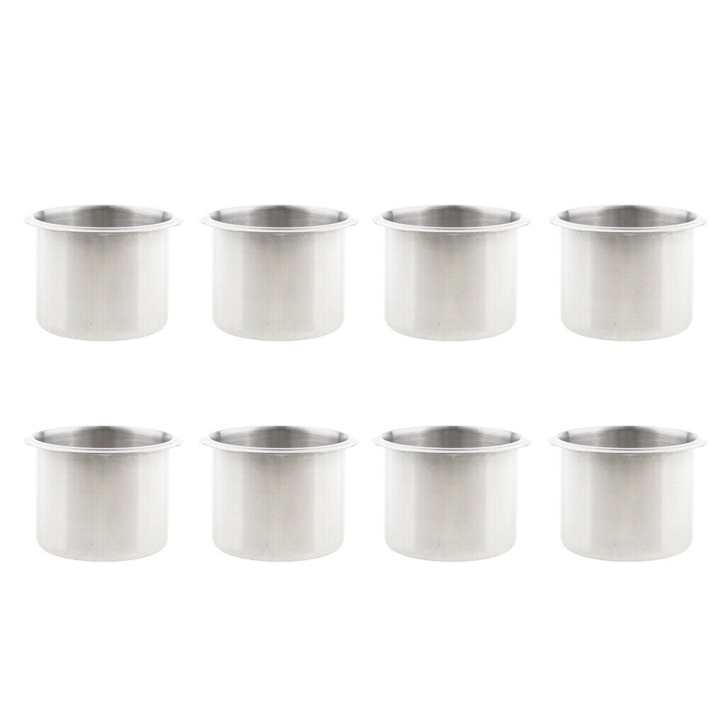 8x Chrome Polished Universal Cup Drink Holder for Boat Car Truck Sofa Marine