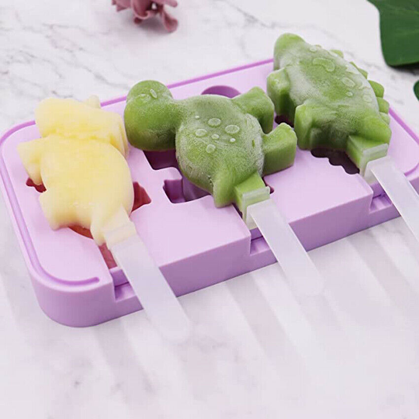 3 Cavities Homemade Ice Pop Molds pop molds with 6 Sticks for DIY Ice Popsicle