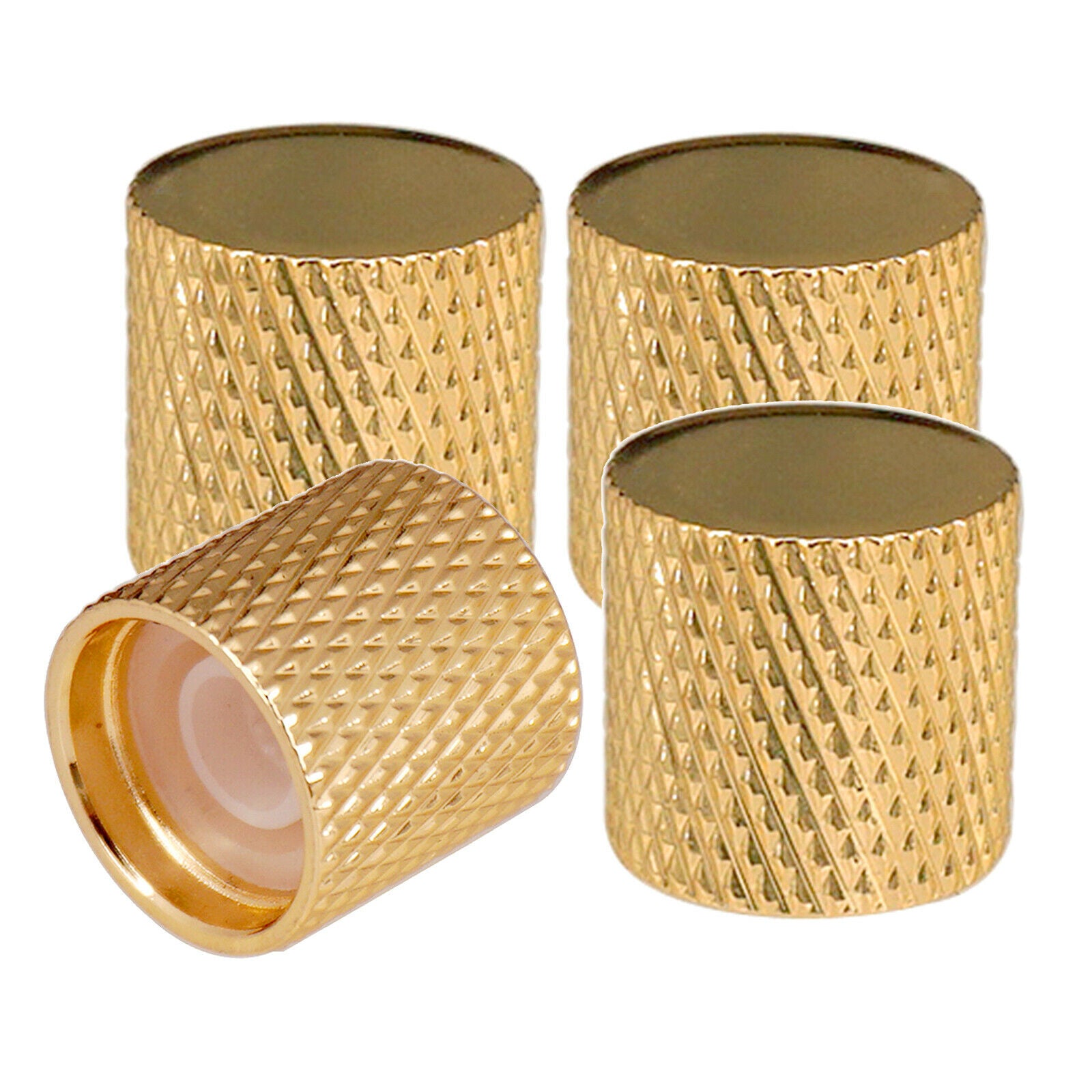 4pcs Heavy Metal Knurled Control Knobs for Electric Guitar or Precision Bass