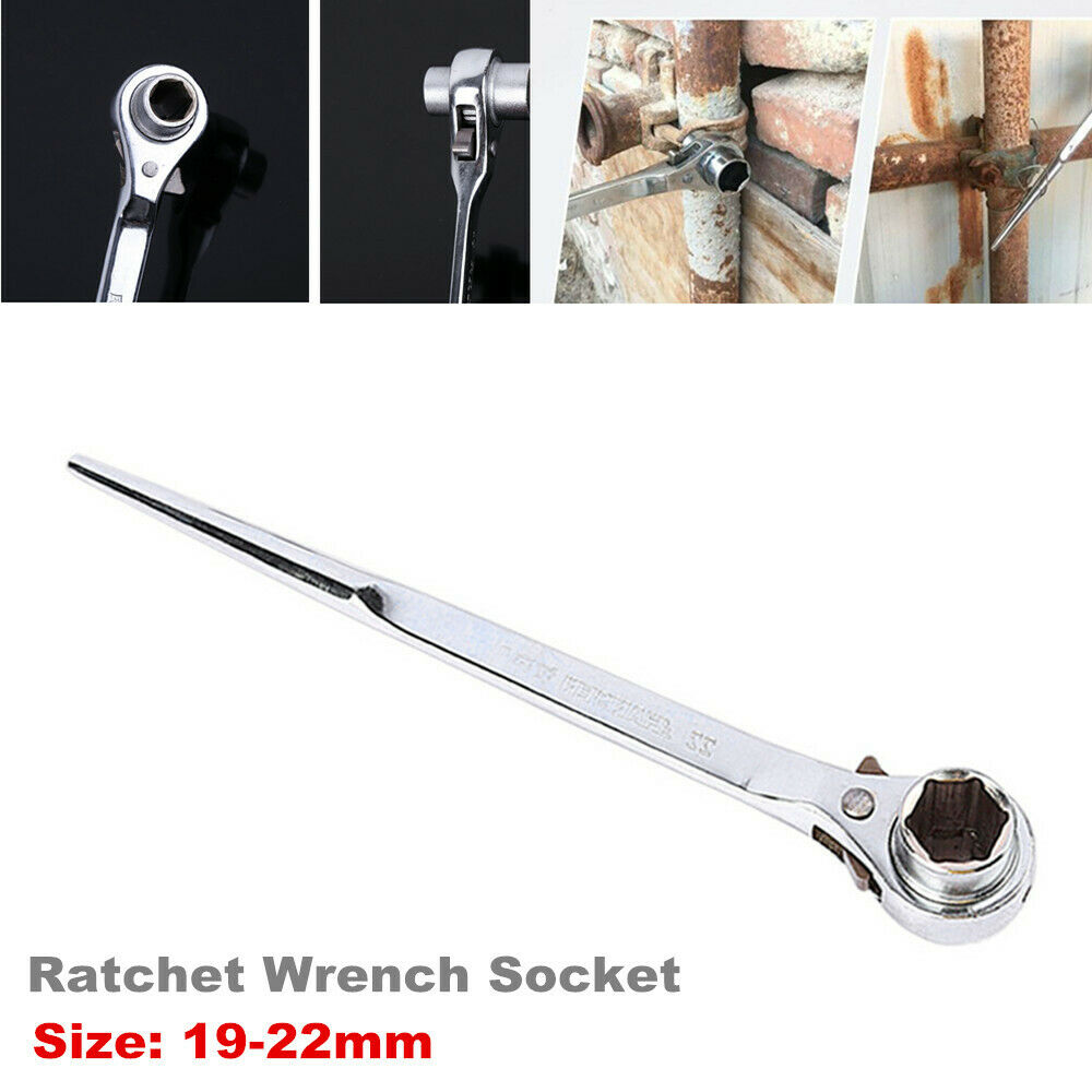 19-22 Ratcheting Wrench Ratchet Handle Socket Steel Spanner Tool for Car Home