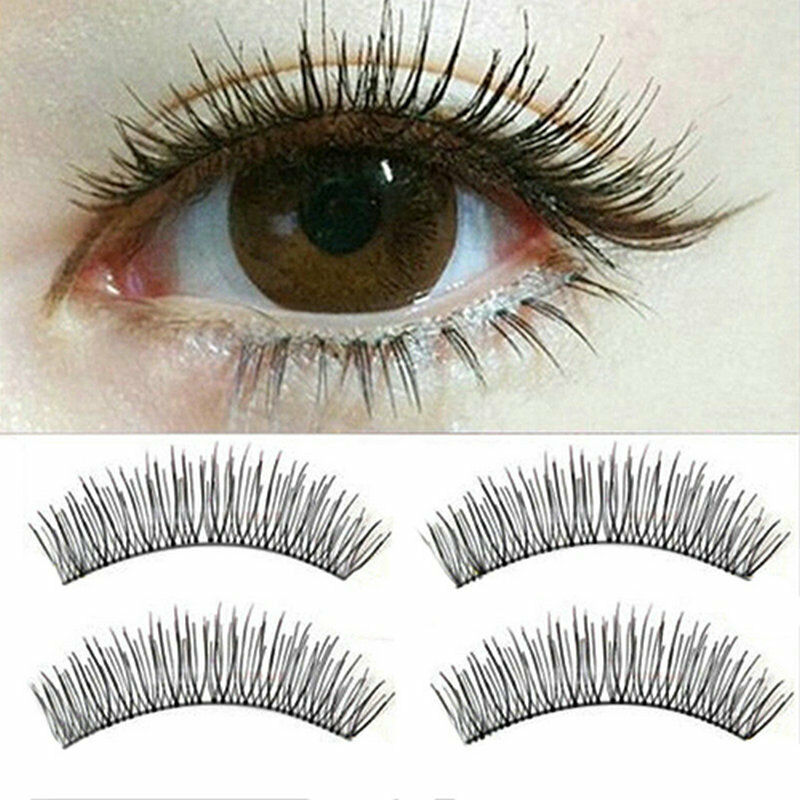 10 Pairs Soft Natural Cross Eye Lashes Makeup Extension False Eyelashes Handmade