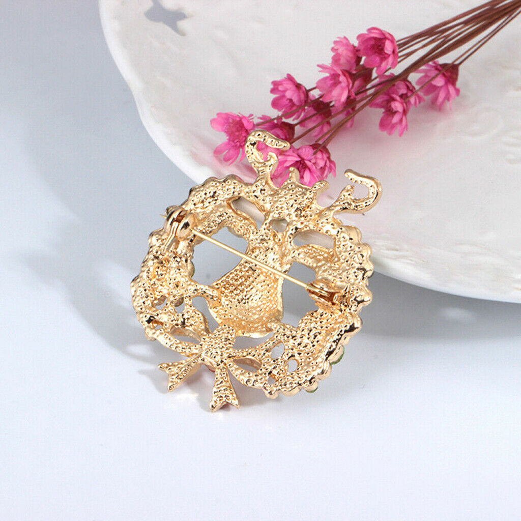 Cute Crystal Christmas Elk Brooch Pin Xmas Party Ornaments Gift Xmas Corsage