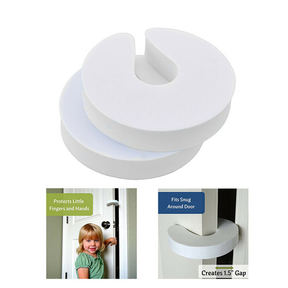 4Pcs Soft Reusable C Shaped Door Safety Finger Guards for Cabinet Drawer Door