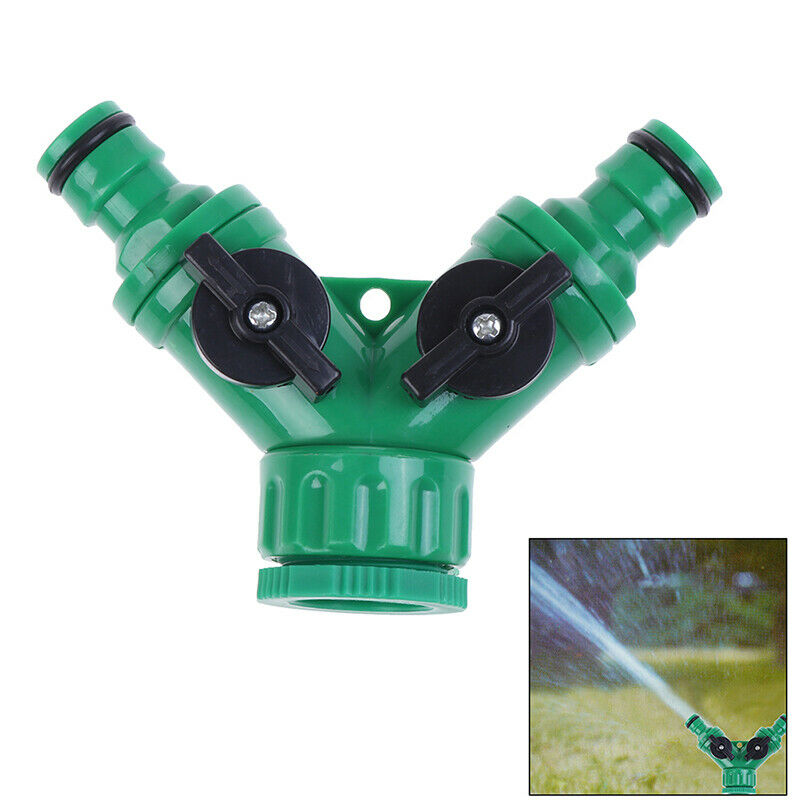 Irrigation 2way Tap Garden Tap valve Hose Pipe Splitter Quick ConnectorAd.l8