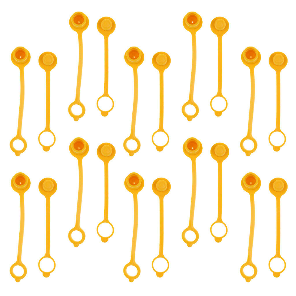 20pcs 3/8inch Hose Plug &  , Propane / Natural LP Gas Quick Connect, Yellow