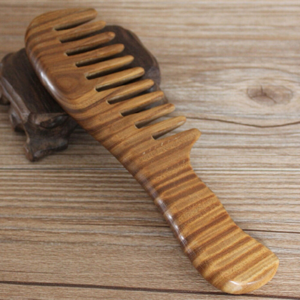 Wooden Natural Sandalwood Handmade Wide Tooth Comb Massage Comb Hair Care SEBD