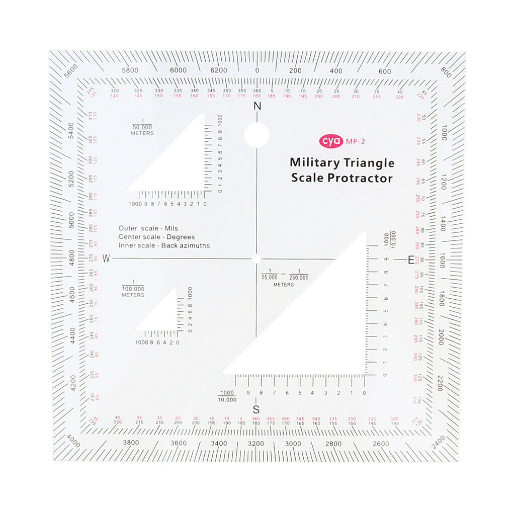 Triangle Scale Coordinate Protractor Map Graphic Training Aid