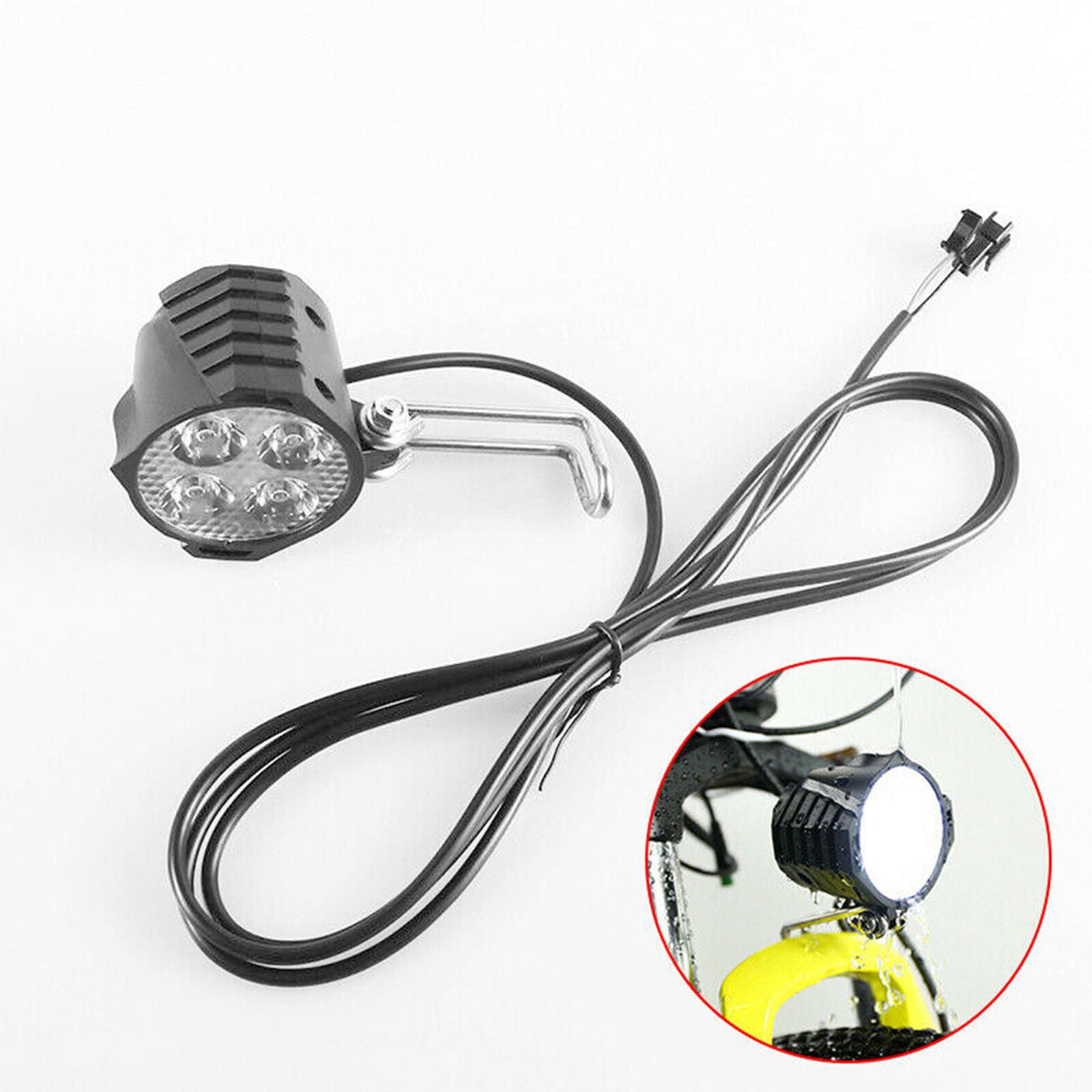 36V/48V/72V eBike Waterproof Front Light Electric Bicycle Headlight with Horn