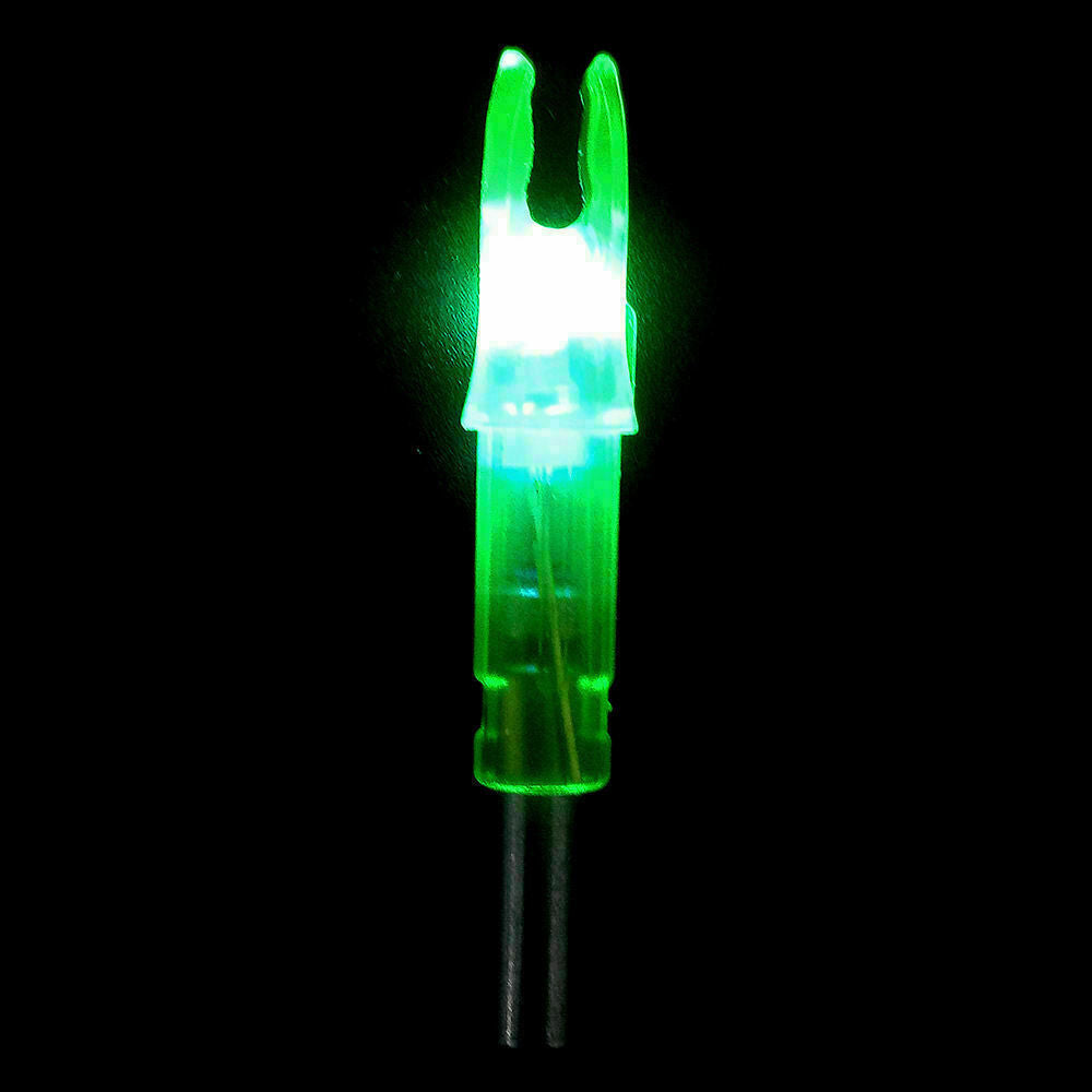 12PCS Green LED Lighted ID 6.2mm Arrow Nocks Compound Recurve Bow Archery Tails