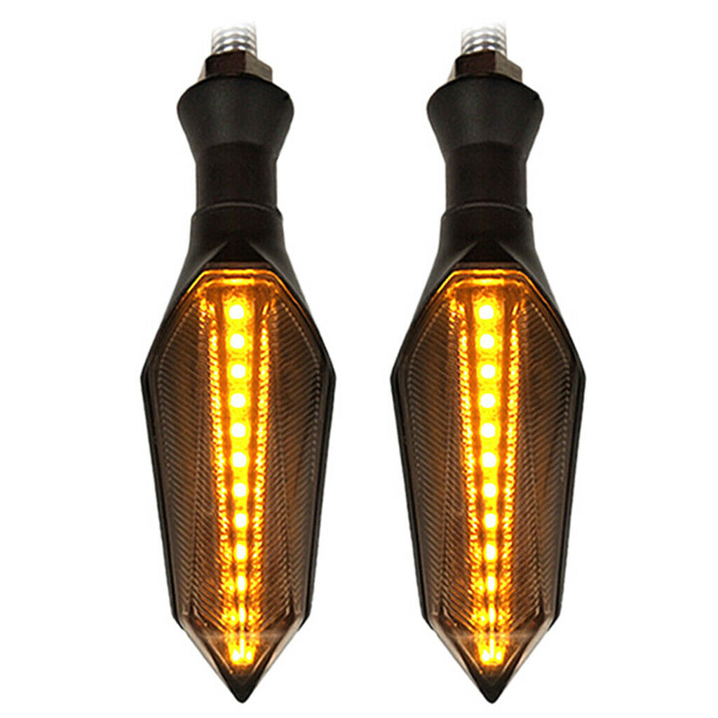 1 Pair Dual Color LED Motorcycle Turn Signal Lights Amber Flashing Turning