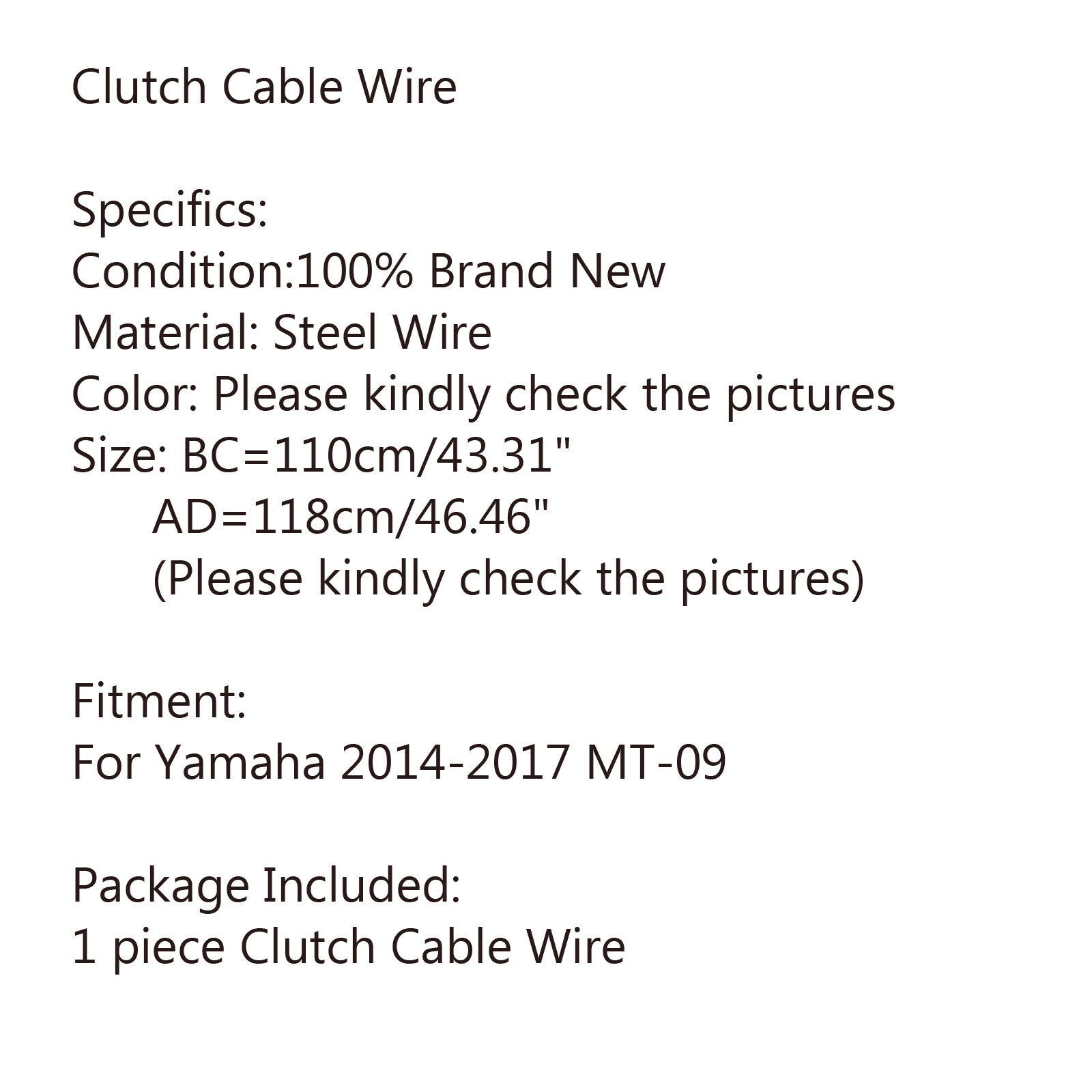 Motorcycle Wire Steel Clutch Cable Replacement For Yamaha 14-2017 MT-09 MT 09 P