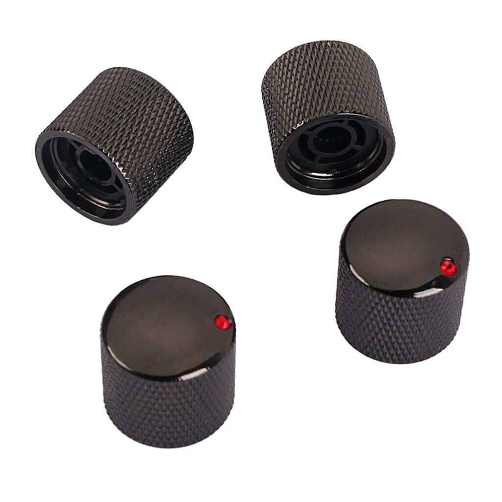 Pack of 4 Black Volume Tone Control Knobs for Electric Guitar/Mandolin