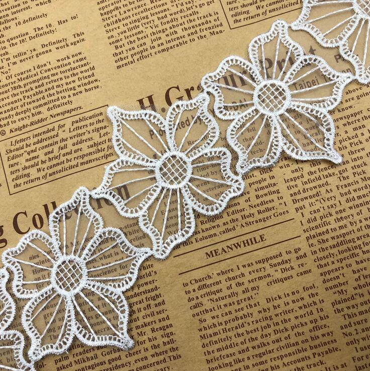 2 Yards Organza embroidery lace Decorative Sewing clothing curtain craft Lace