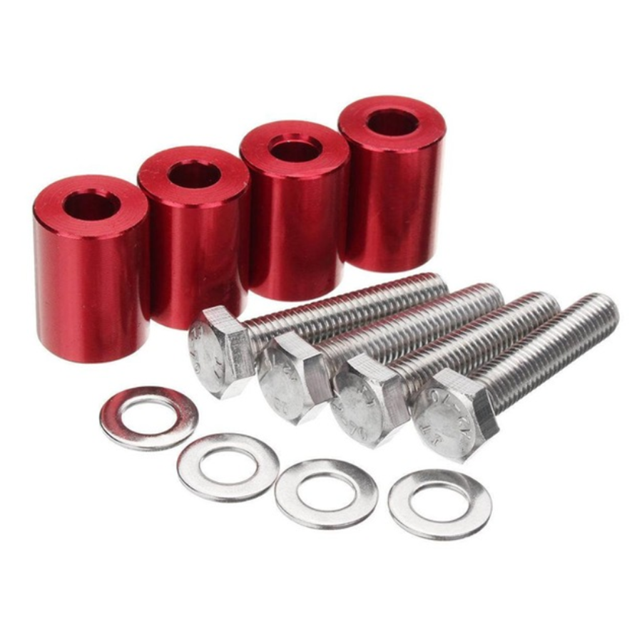 1inch Red Engine Hood Vent Spacer Riser Kits For 8mm Car Motor Turbo Engine Swap