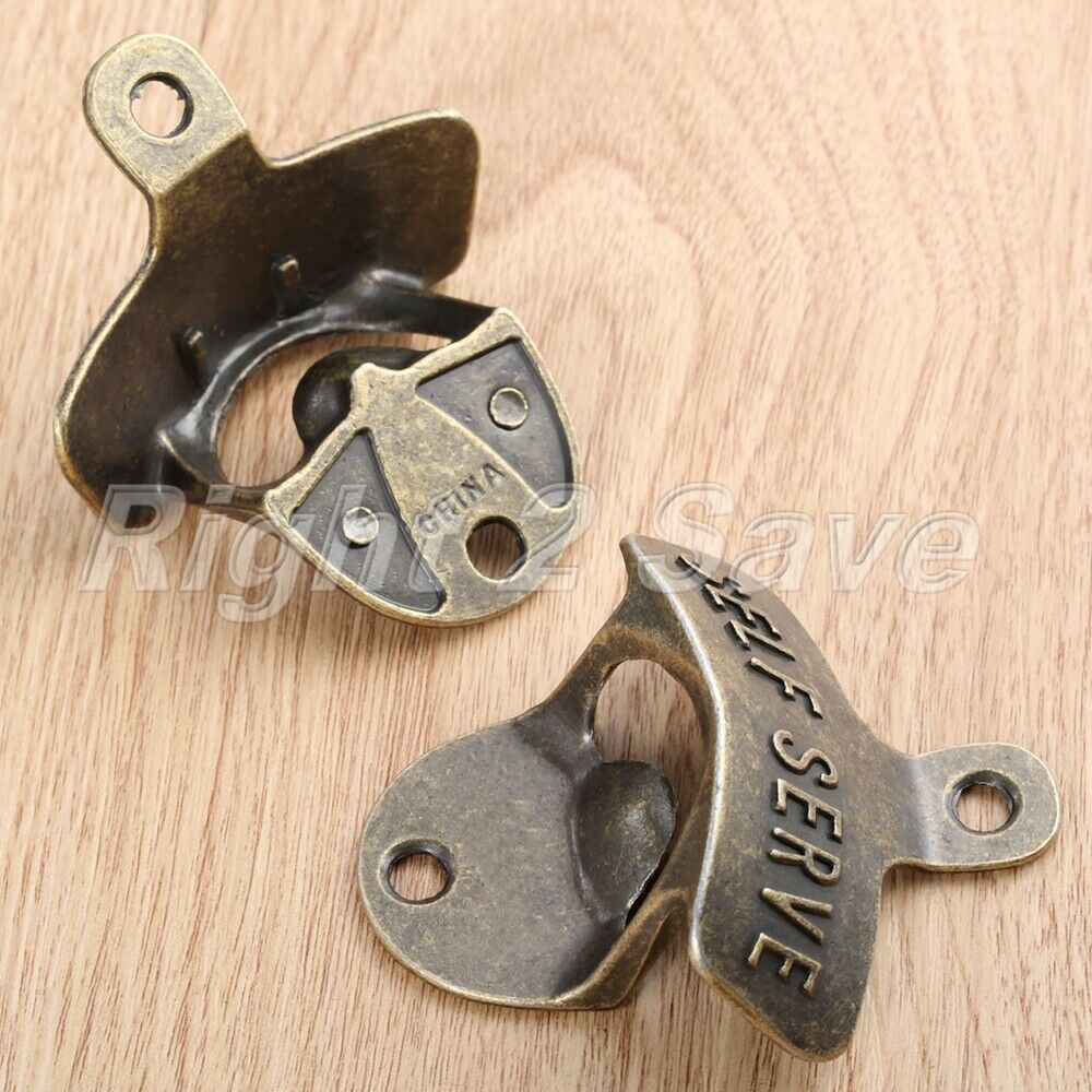 Zinc Alloy Bottle Opener Wall Mounted Beer Soda Corkscrews Tool Bar Party Club