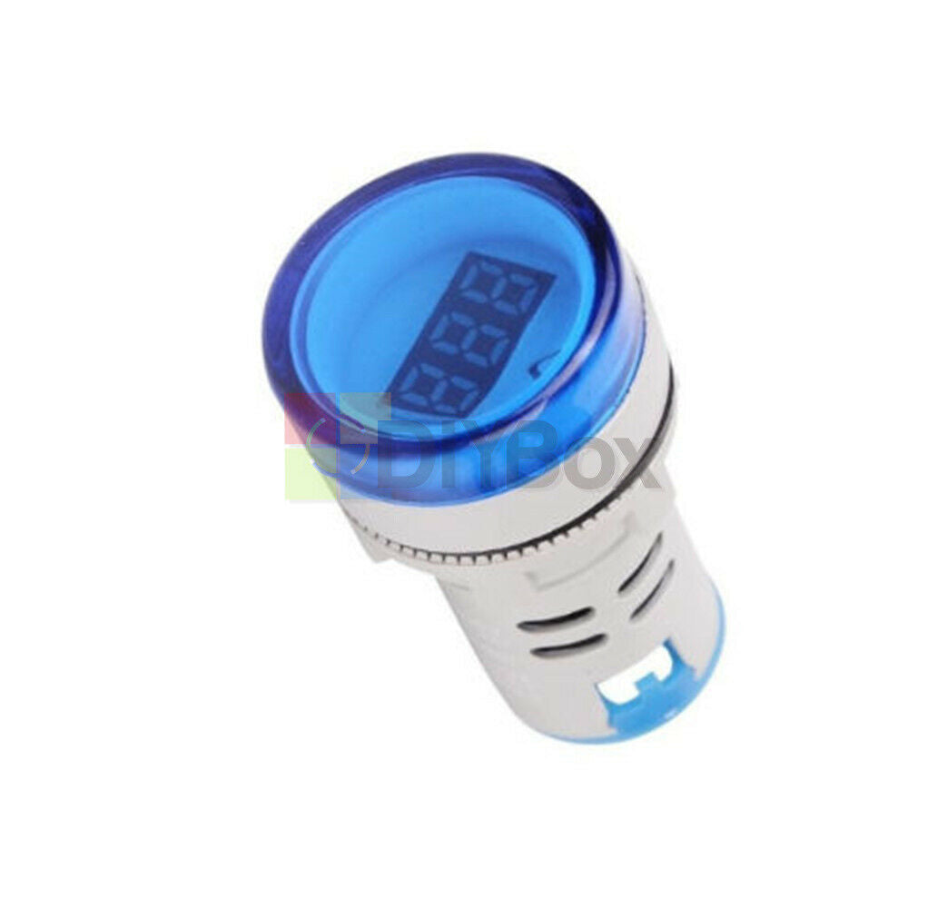22mm AC 60-500V Digital Voltmeter Ammeter Blue LED Amp Volt Meter IP65 Durable