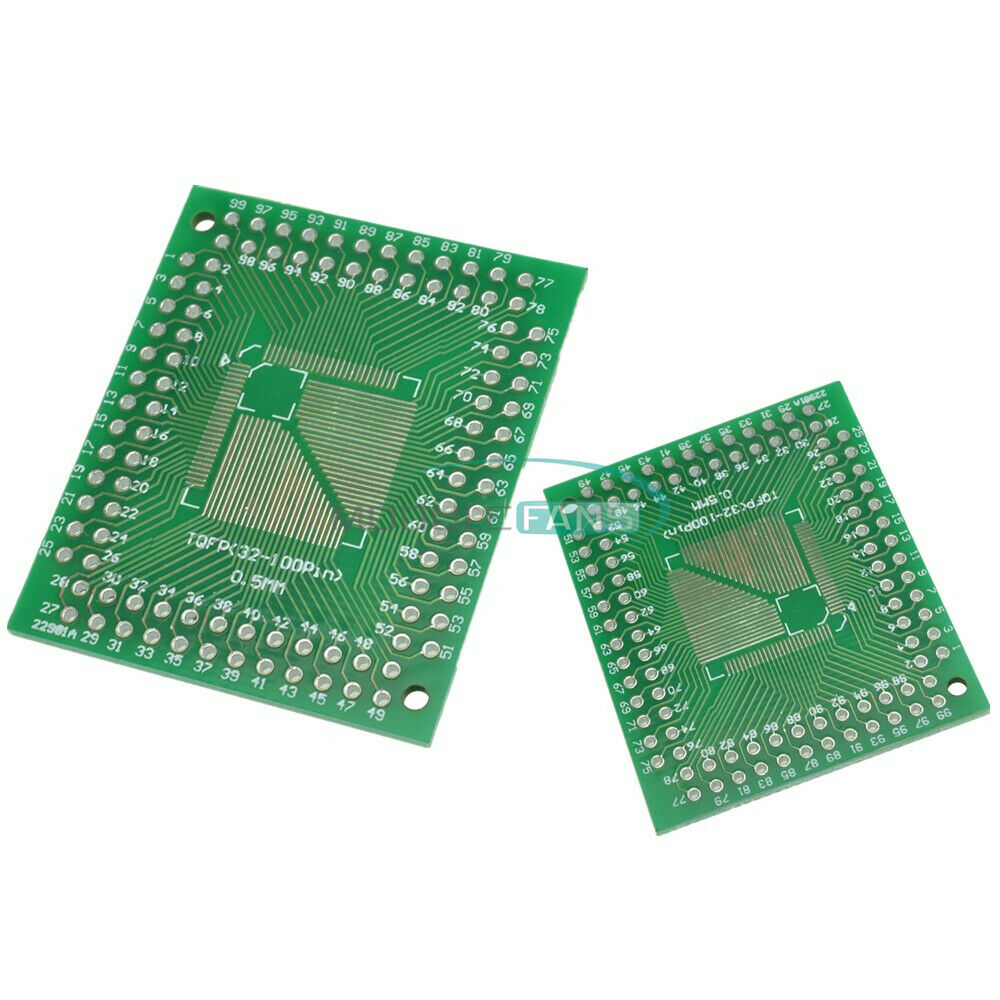 10PCS TQFP/QFP/LQFP/FQFP 32/44/64/80/100 To DIP PCB Board Adapter Converter
