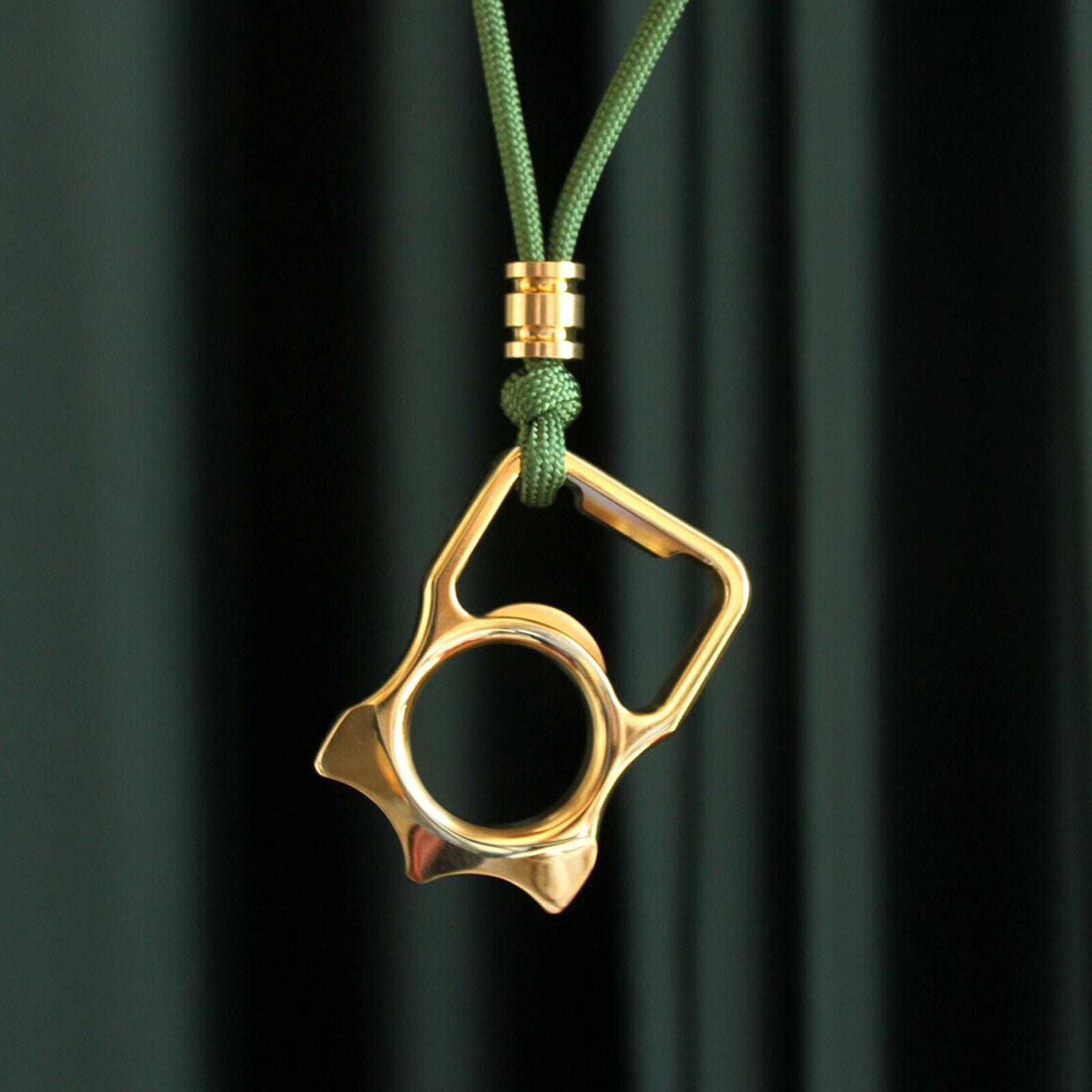 Solid Brass EDC Finger Pendant Bead Bottle Opener