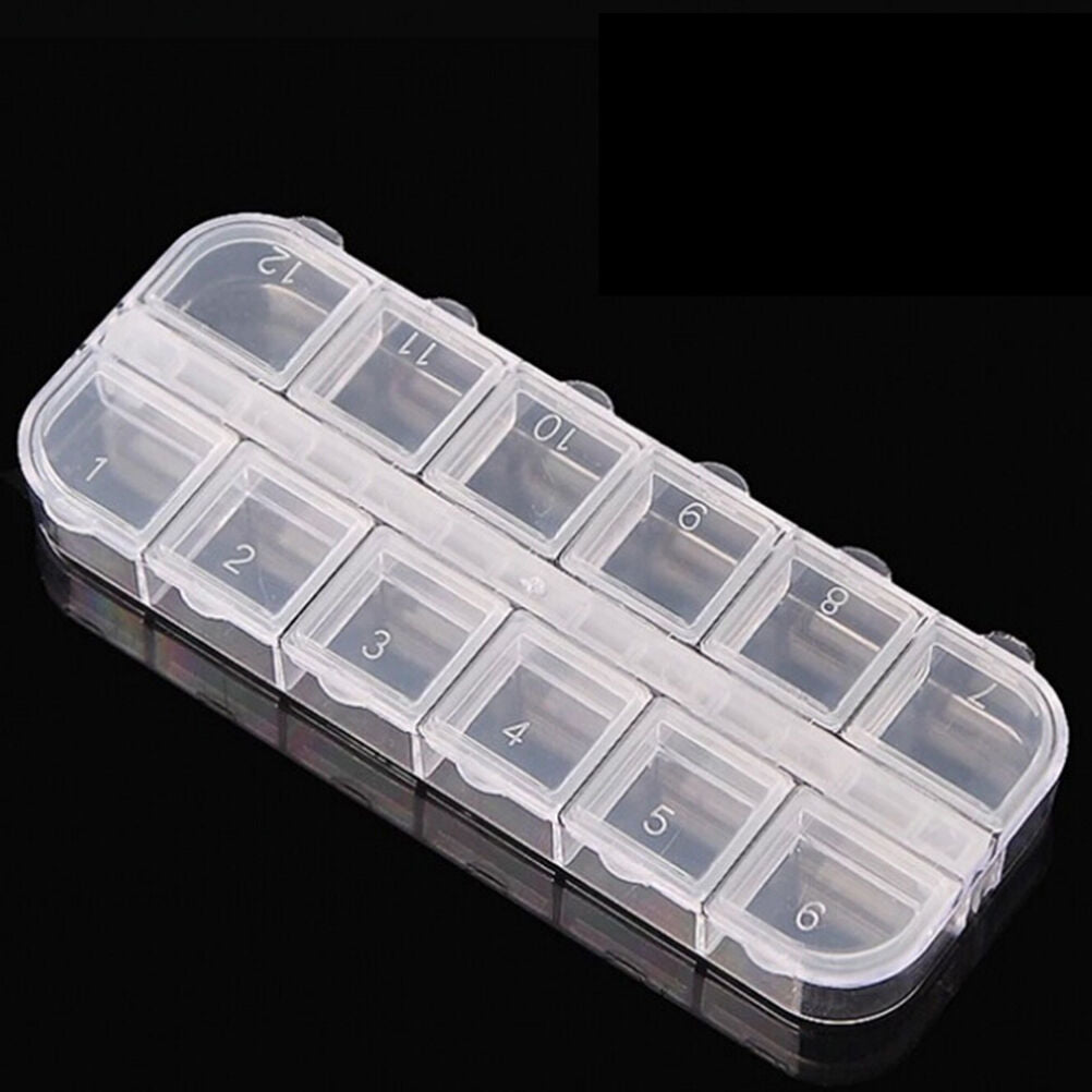 12 Compartment Plastic Storage Case Nail Art Jewelry Container Organizer B.l8