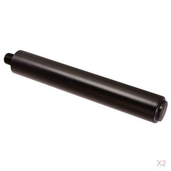 2Pcs Durable Pool Cue Extender Extension 8'' for Exercise Workout Fitness Black