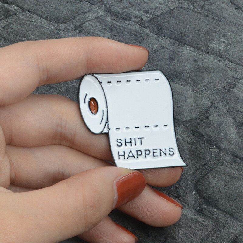 Bathroom Roll Paper Corsage Enamel Brooch Pin Badge Shirt Lapel Collar Pin Np Rf