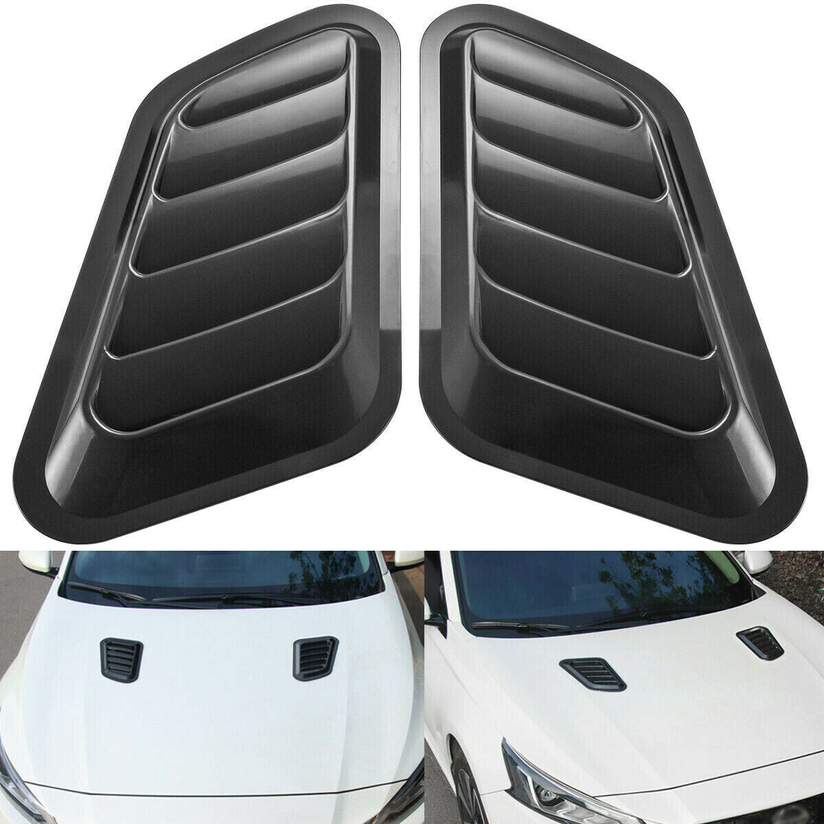 Universal Black Car Decorative Air Flow Intake Scoop Vent Cover Hood Fenders