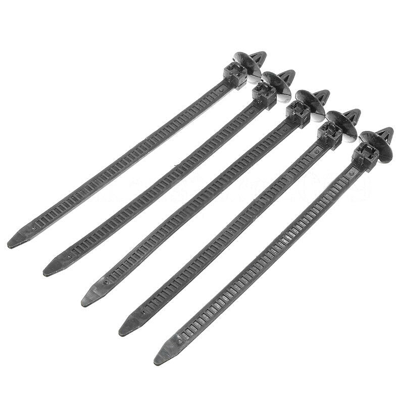 100pcs Cable Ties 145mm Winged Wire Harness Fixing Tie Car Chassis Zip Nyl  NEW