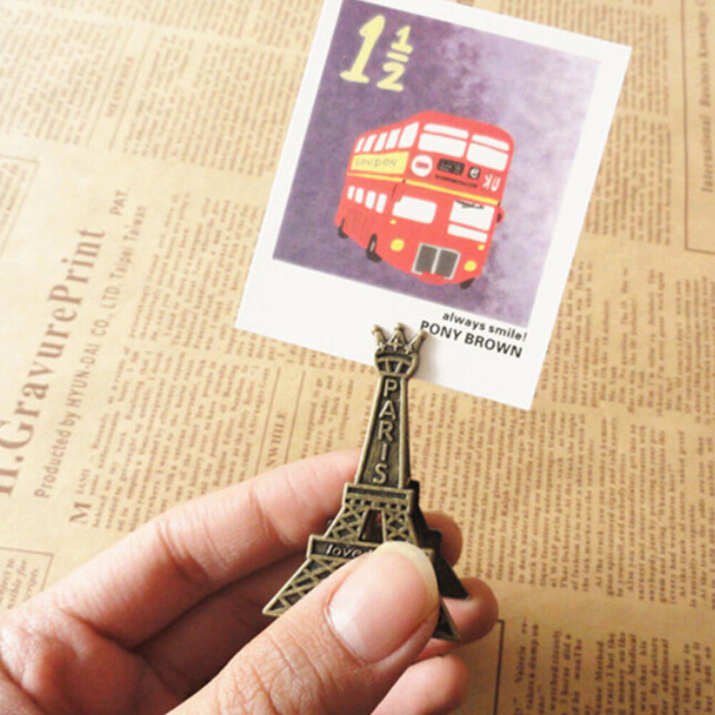 Eiffel Tower Decor Photo Memo Clip Stand Display Holder Card Hom 5.6 * 3.3.l8