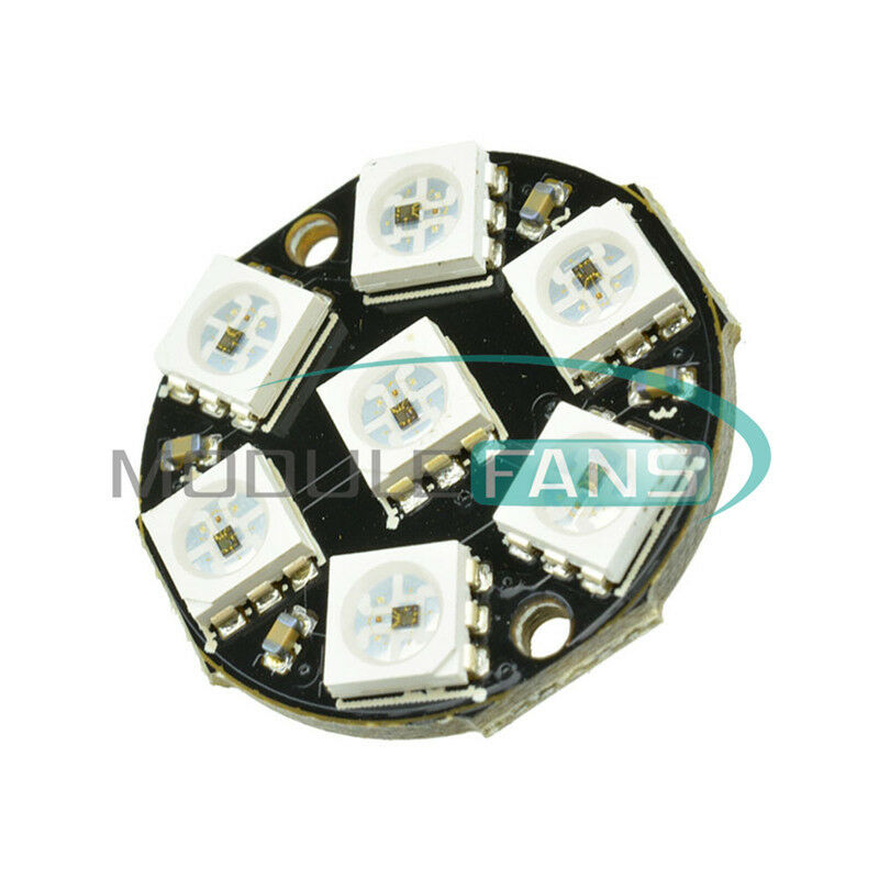 7-Bit WS2812 5050 RGB LED Ring Round Decoration Bulb Arduino MF