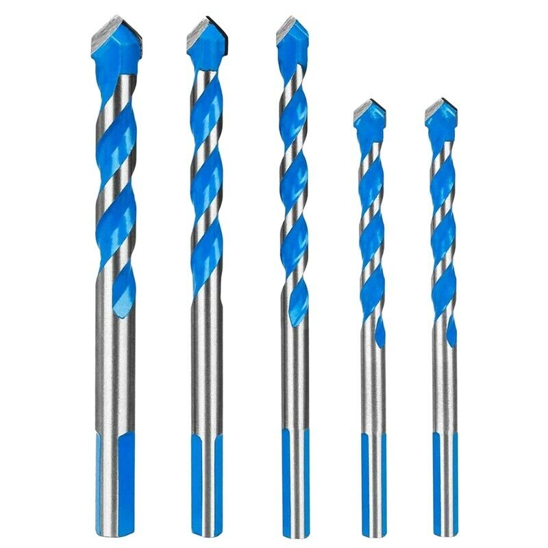 5Pcs Triple-cornered Drill Bit Set Overlord Handle Multifunctional Punching DrX4