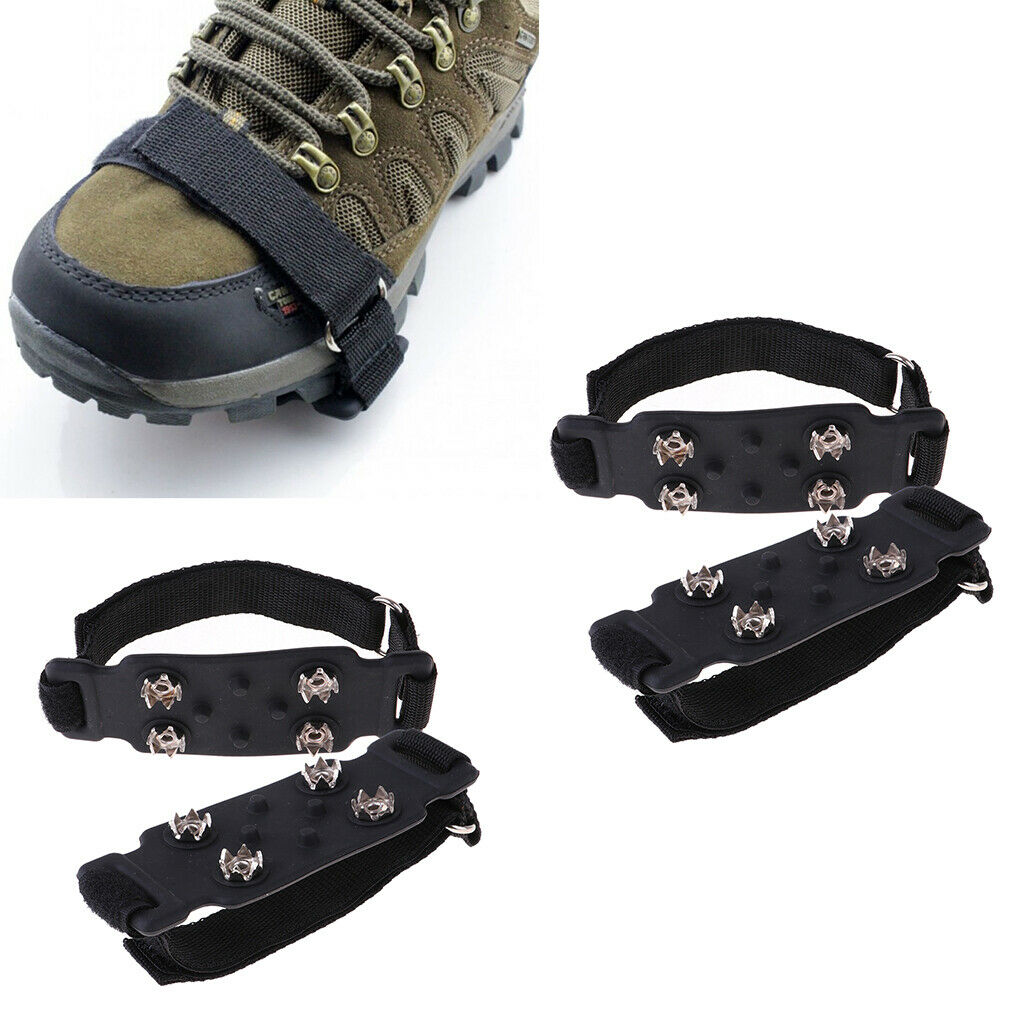 2pcs 4 Teeth Mountaineering Ice Climbing Crampons Cold Wear Resistance Climbing