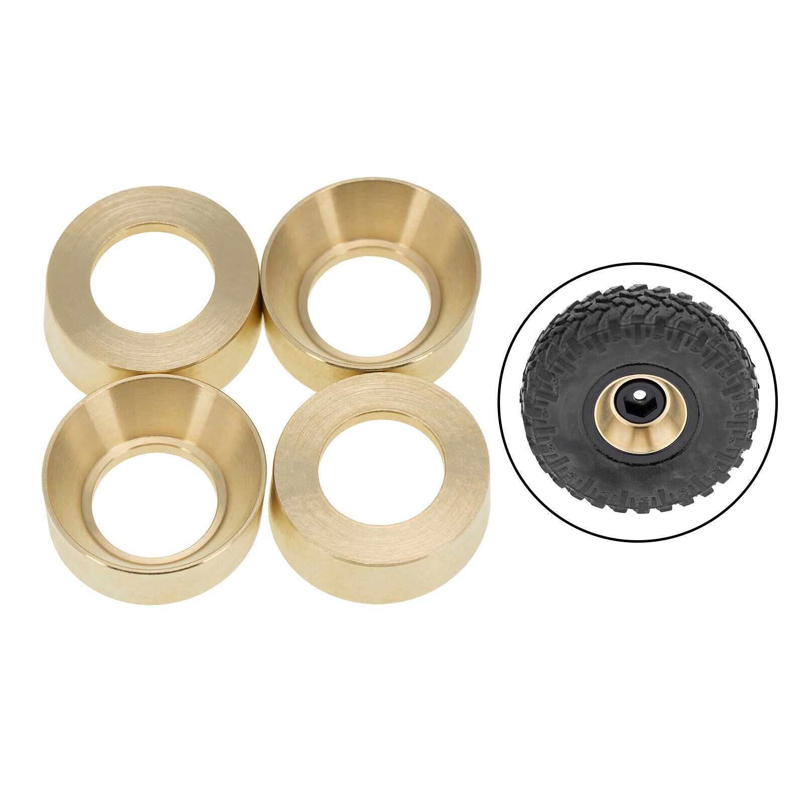 4Pcs 1:24 RC Metal Wheel Rims for Axial SCX24 AXI00002 Car Trucks DIY Accs